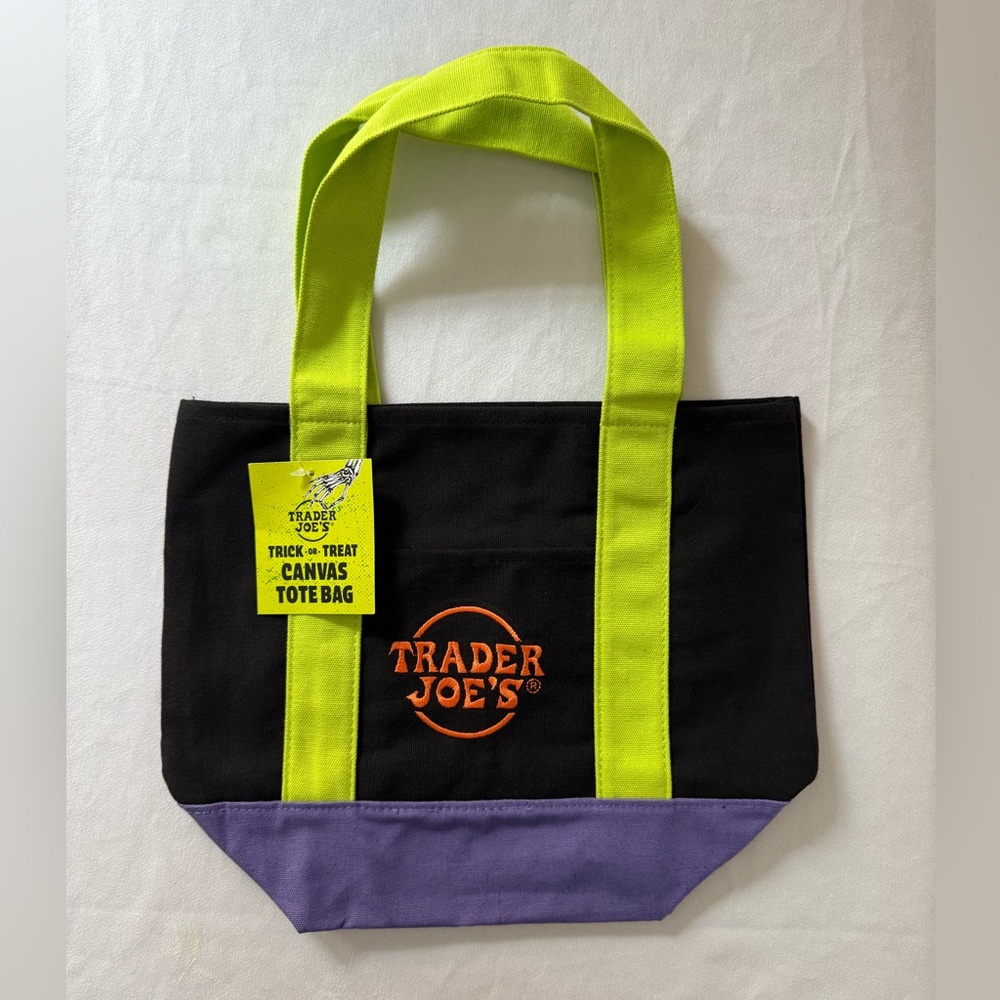 Trader Joes Mini Halloween Canvas Trick or Treat Tote Bag
